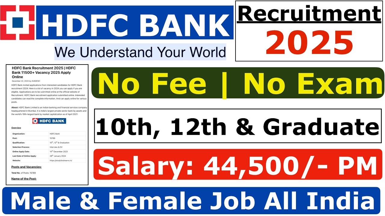 HDFC Bank Recruitment 2025