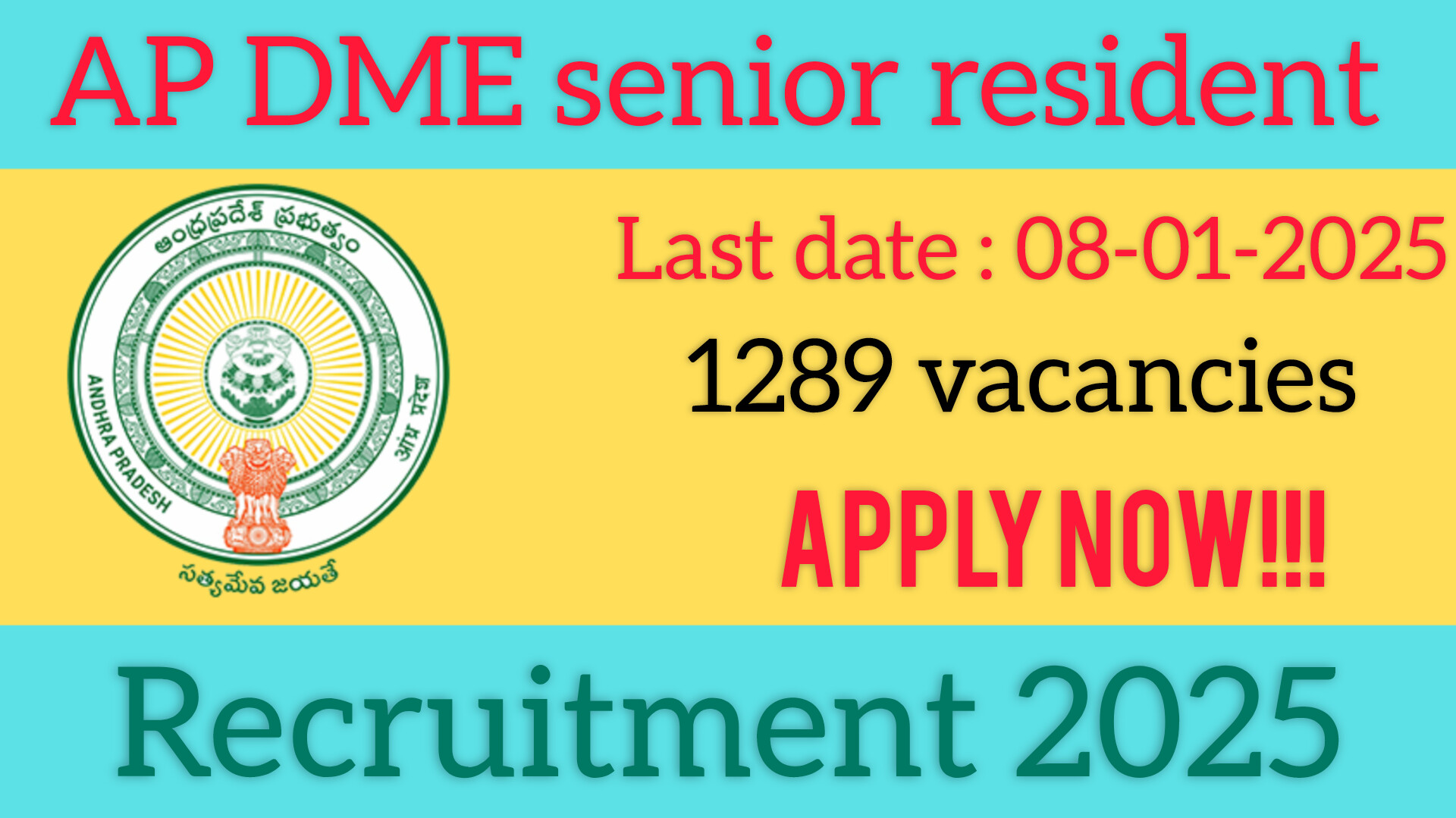 AP DME Senior Resident Recruitment 2025