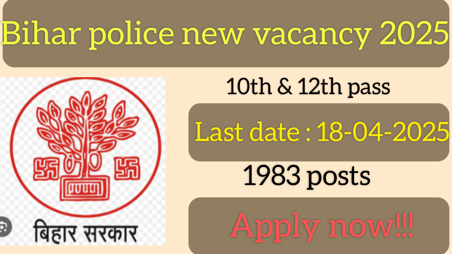 Bihar Police New Vacancy 2025