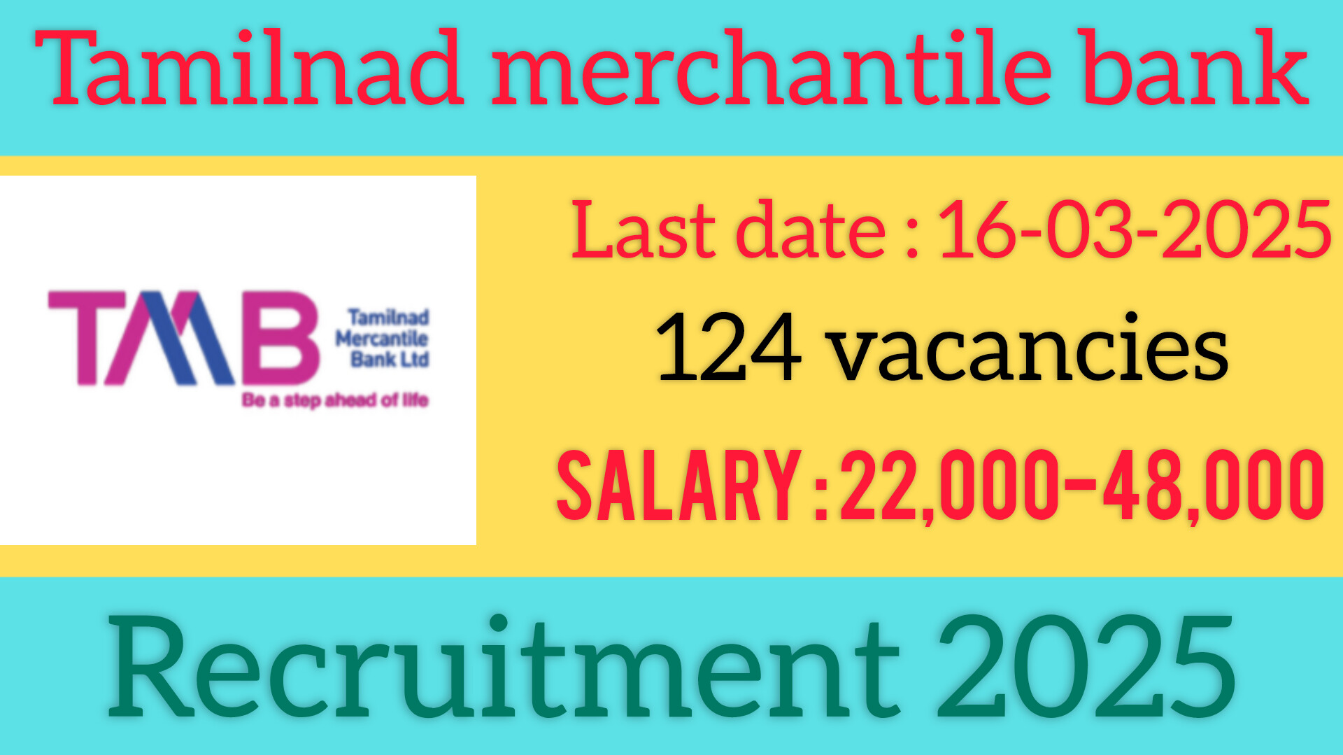 Tamilnad Mercantile Bank Recruitment 2025