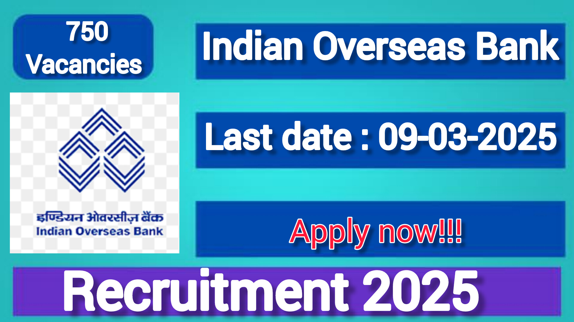 Indian Overseas Bank Apprentice Recruitment 2025
