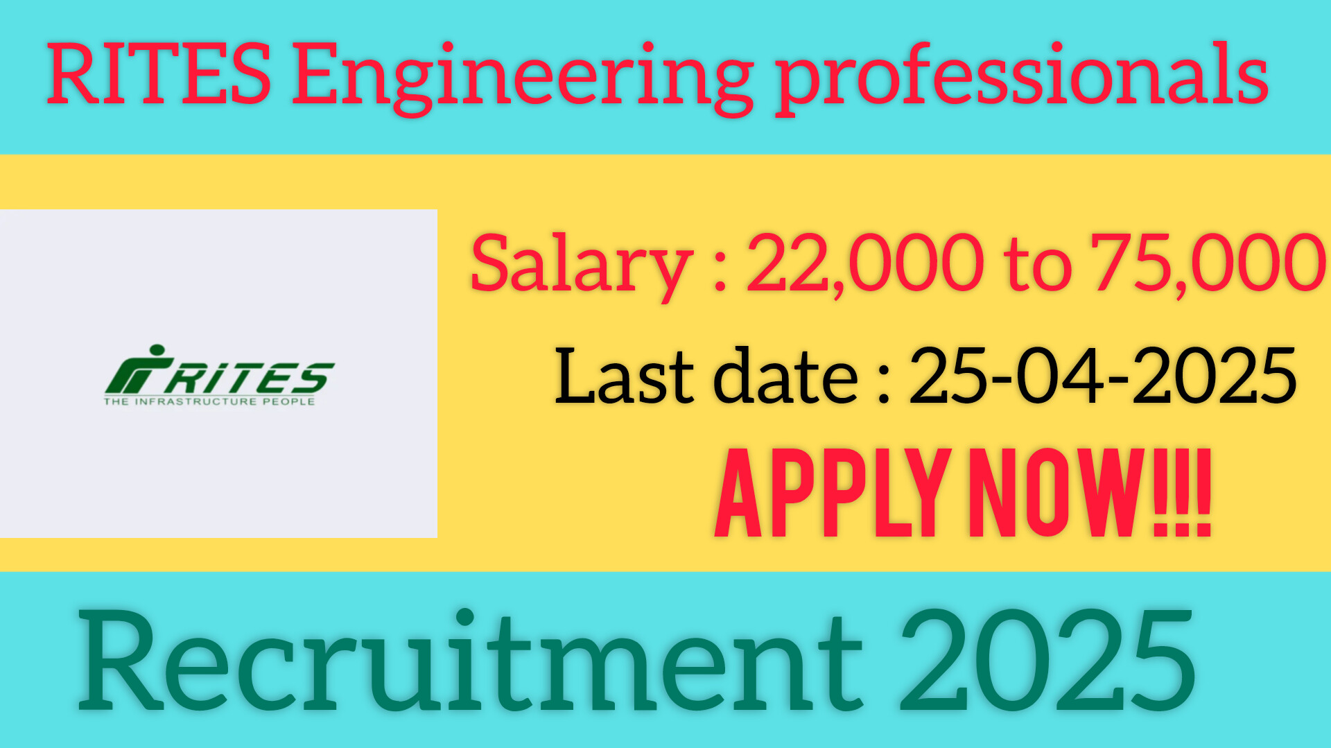 RITES Engineering Professionals Recruitment 2025
