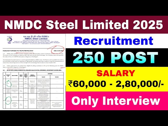 NMDC Recruitment 2025